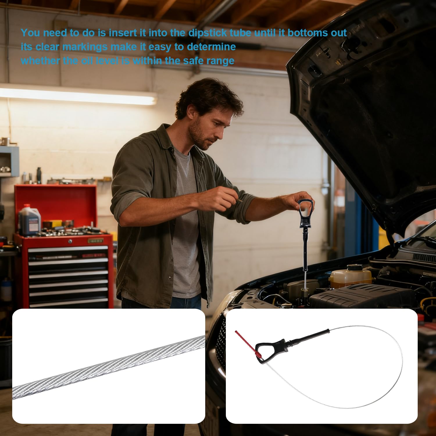 Engine Oil Dipstick Replaces 11437600470, Checking Oil Dip Stick Compatible with BMW 1 3 Series F20 F21 F30 F31 for Car Accessories Engine Oil Level Indicator Dipsticks Replace