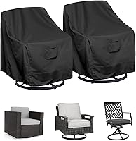 Vista 1 de WOMACO Funda para silla giratoria de patio, impermeable, para exteriores, tamaño pequeño, grande, de mimbre, protector de muebles