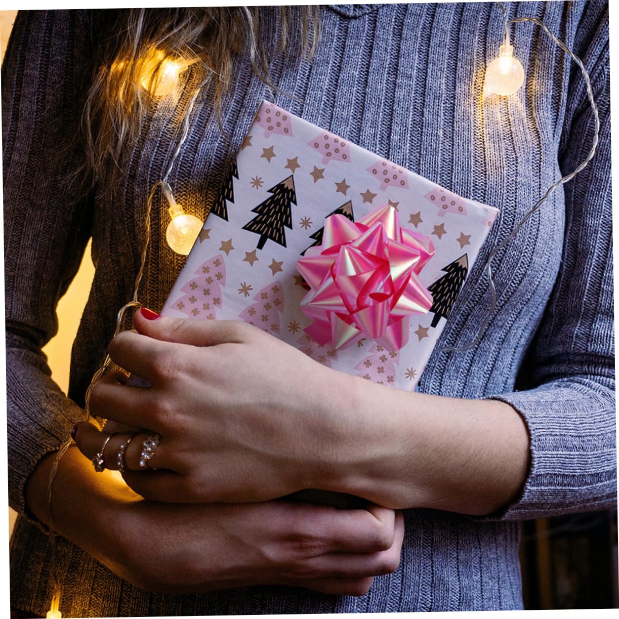 minkissy 3 Series Decoración De Flores De Estrella Tapa Luces Solares Lazo De Cinta para Tirar Mini Lazos De Terciopelo Autoadhesivos Lazos De Arcoíris Lazo Azul 50 Piezas*3