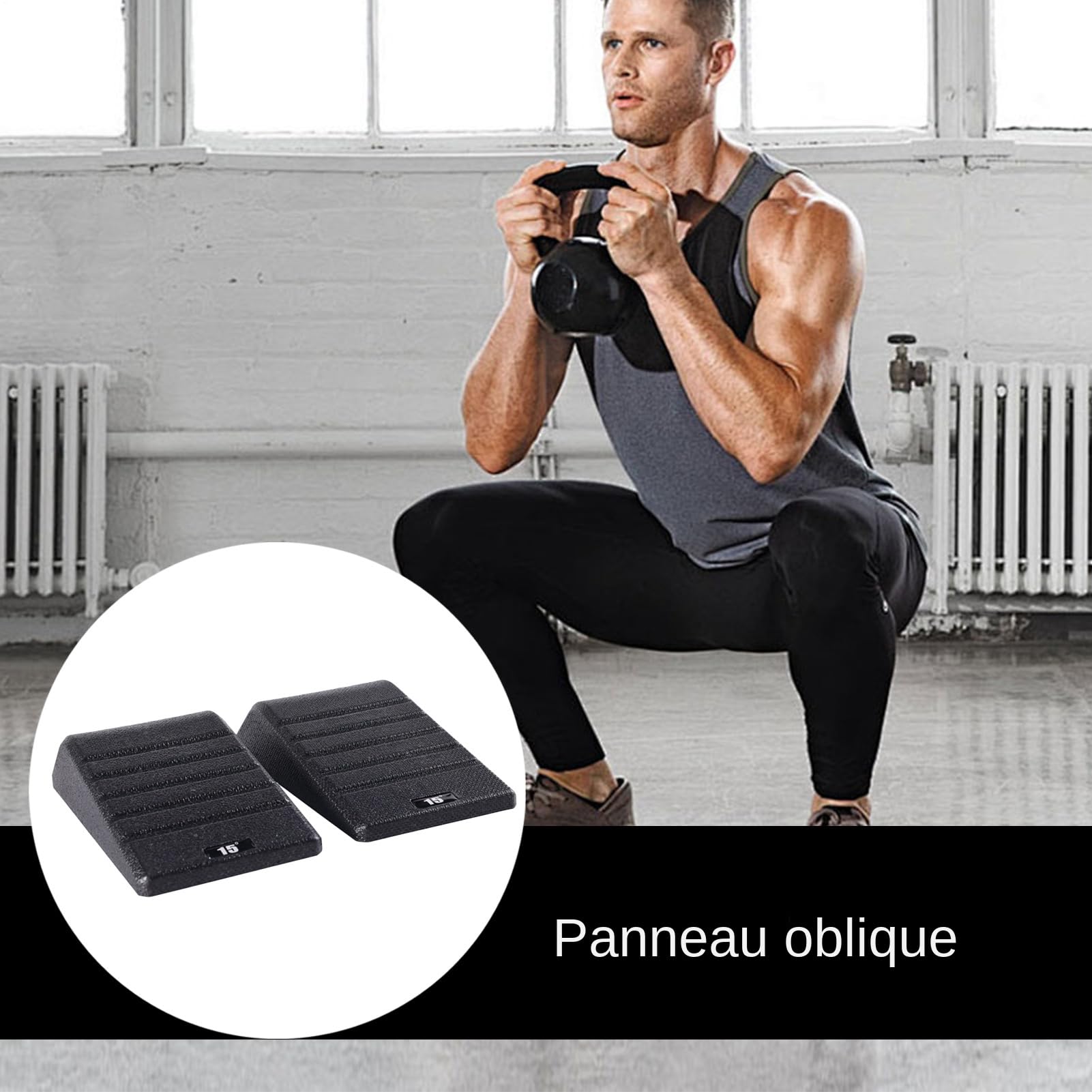 Cales de Squat | Planches Inclinées D'Étirement Des Pieds En 2 Pièces Pour Exercice | Équipement Antidérapant Pour Étirement Des Mollets Rampe Pour Salle De Sport Maison Studio Haltérophilie