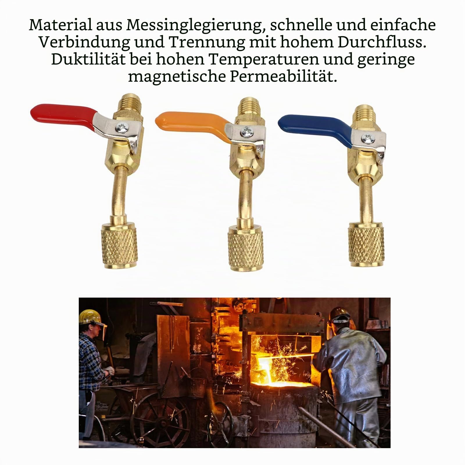 Klimaanlagen-Kugelhahn, 6 Stück Kältemittel-Winkel-Kompakt-Kugelhahn, Passend Für R410a R134a R12 R22 R502 AC HVAC-Kälte-Füllschläuche