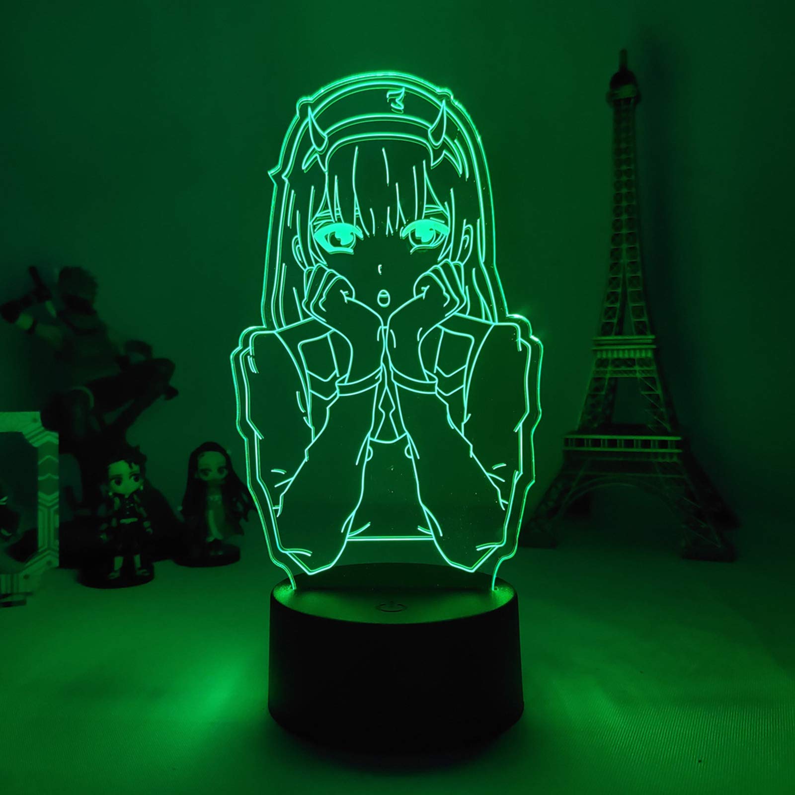 3D Illusion Lamp Led Night Light Anime Darling in Franxx Anime Figure Night Light for Kids, 3D Light lamp 16 Colors Change with Remote Holiday and Birthday Gifts Ideas for Children