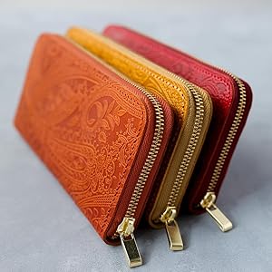 Amazon | VINCENT CRAFTED WEB限定 日本製 栃木レザー 財布 ペイズリー