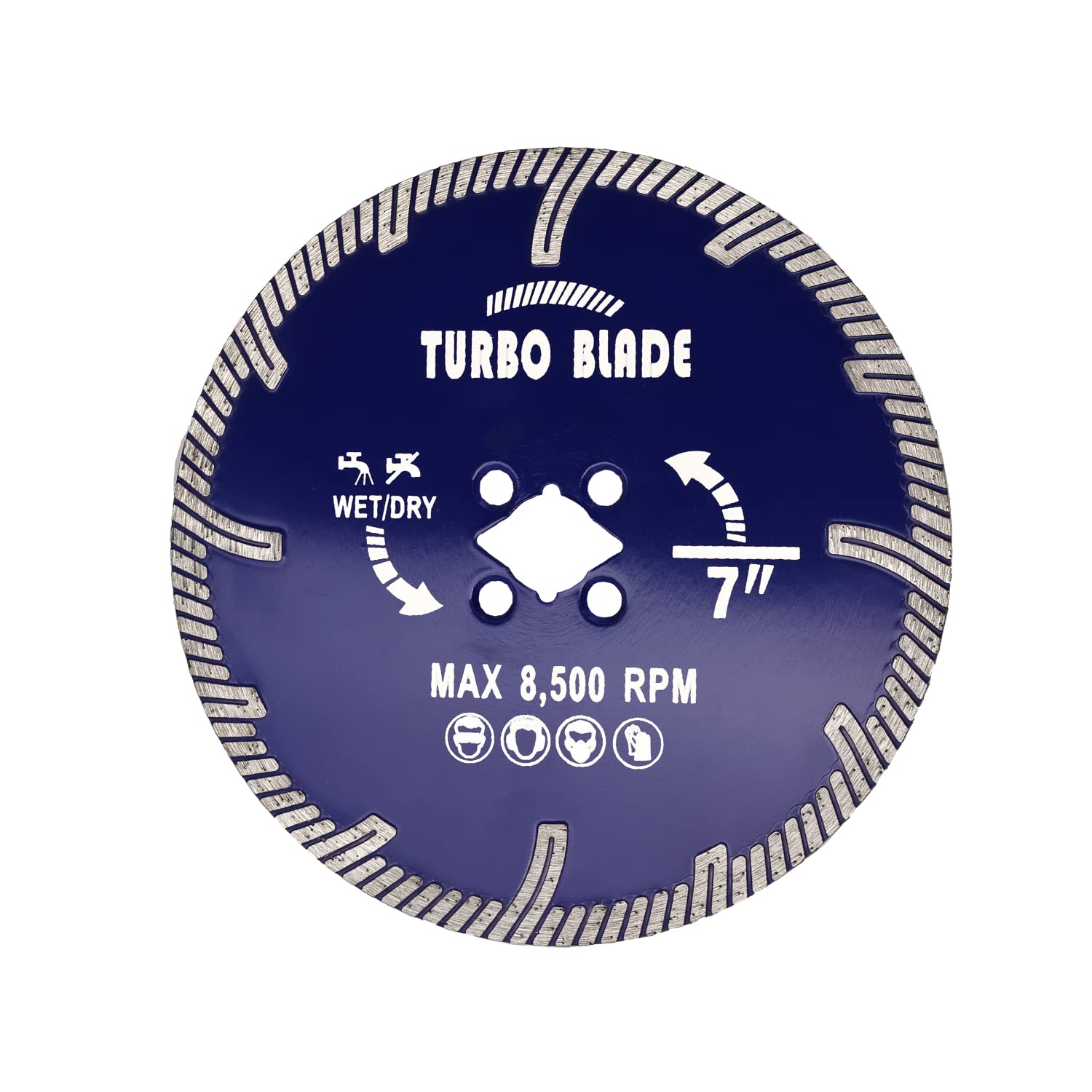 7" Granite Turbo Cutting Blade Diamond Blade Wet or Dry Cutting for Concrete Masonry Brick Granite Marble
