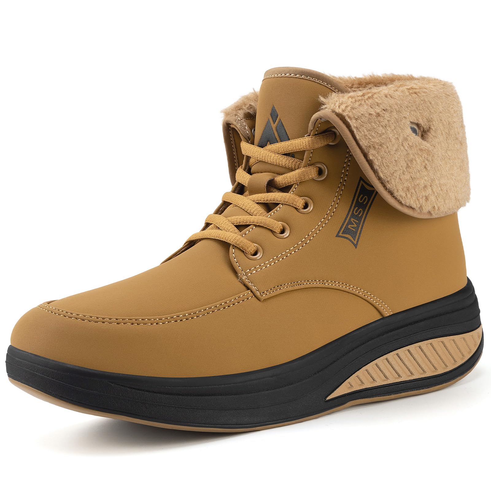 Mishansha Mujer Botas de Nieve Cuero Calientes Plataforma Botas Impermeable Antideslizantes Aptitud Botines