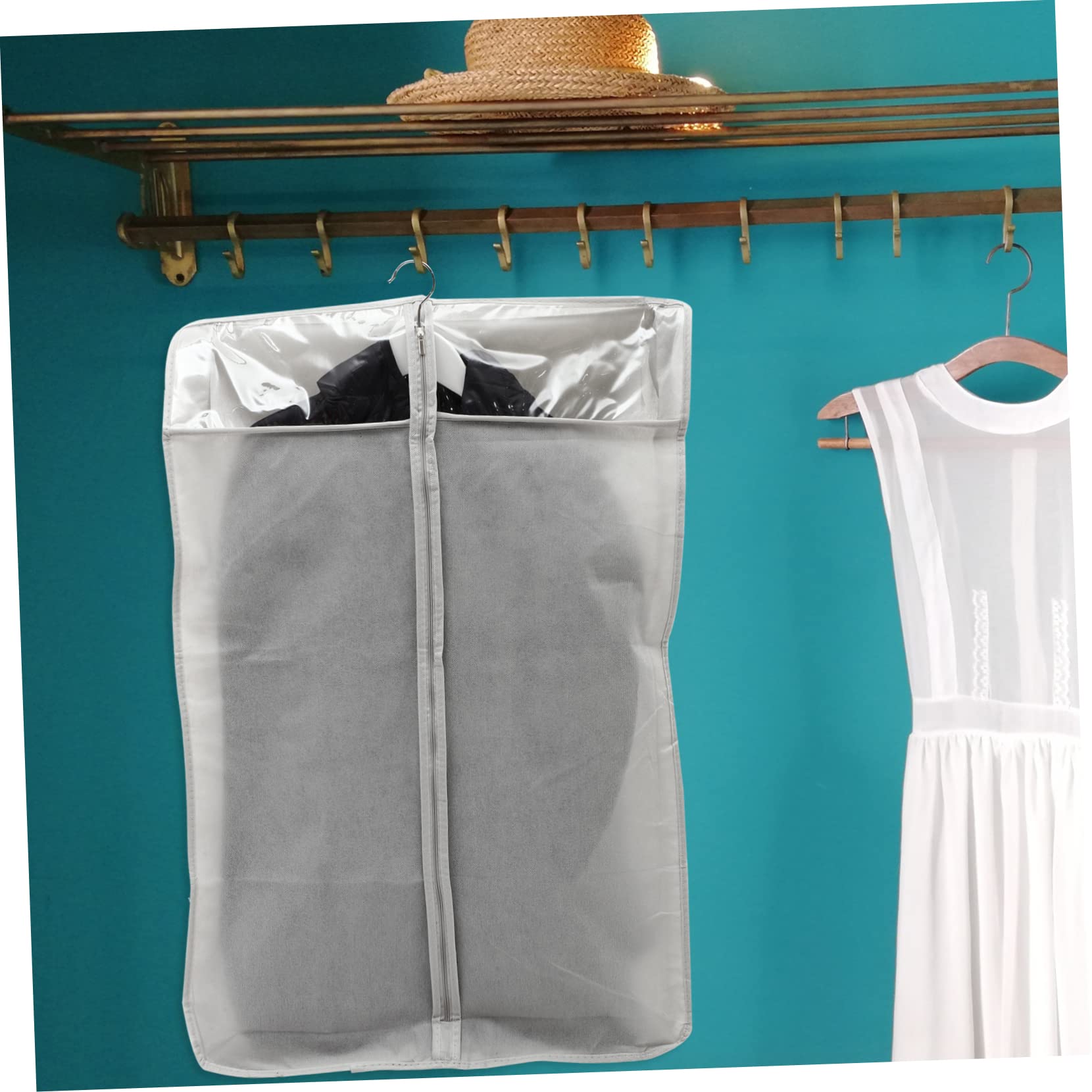 Funda para Ropa Colgante 3 Piezas de Tela No Tejida y Pvc | Transparente con Ventana, Protección contra Polvo y Humedad, Juego de Tres Tamaños para Armario