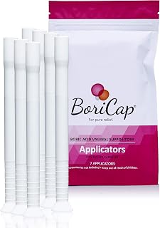 BoriCap Boric Acid Vaginal Suppository Applicators, 7 Applicators - Hygienic Solution for Easy Glide Applicator Insertion - Washable and Reusable