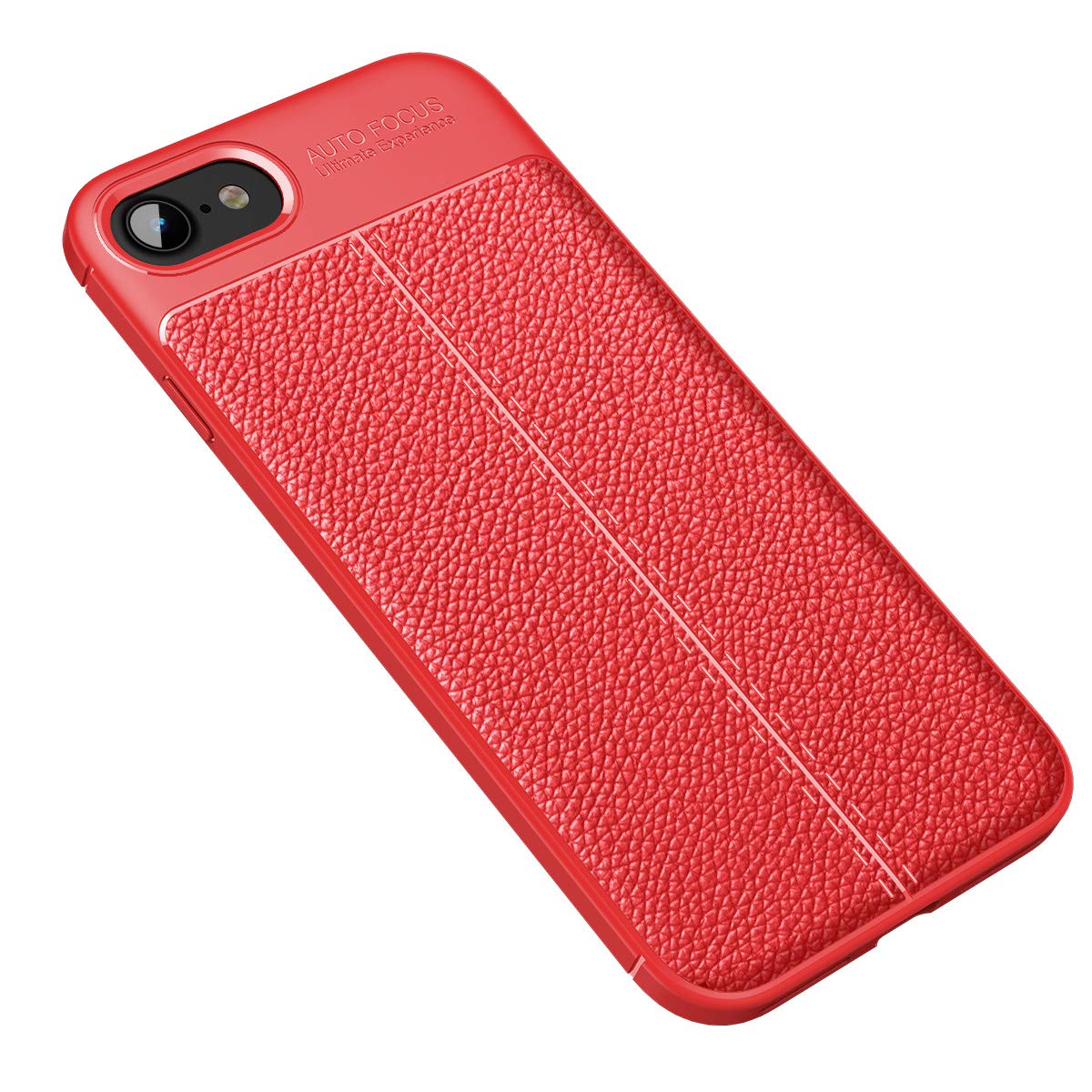 CruzerliteCase Compatible with iPhone SE Case, Compatible with iPhone SE [2nd] Case, Leather Texture Design Shock Absorption Case Made for iPhone 7 iPhone 8 iPhone SE (2020) (Red)