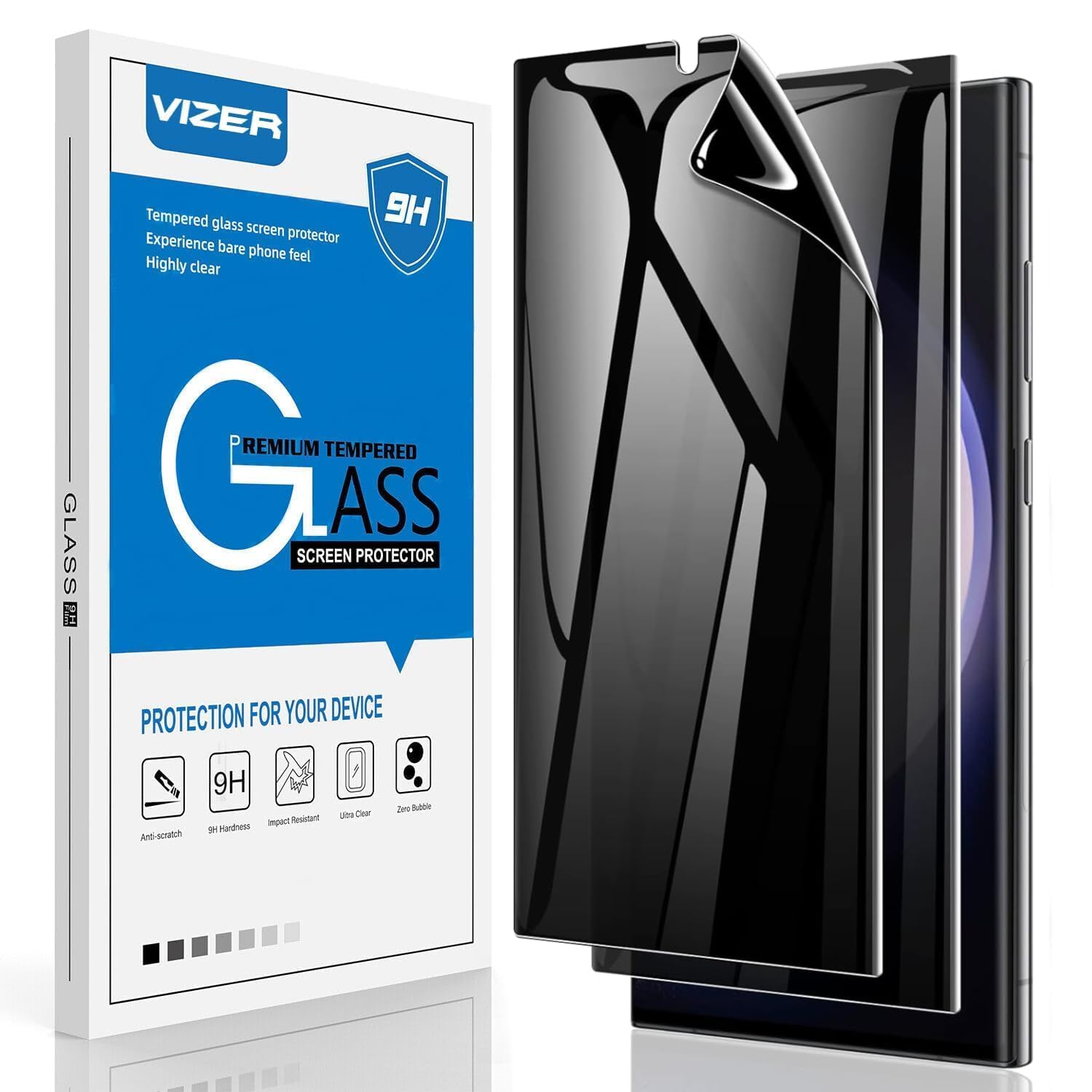 VIZER® Privacy Screen Protector for Samsung Galaxy S23 Ultra (1 Pack) | Anti-Spy Privacy Film | Full Coverage Screen Guard | Fingerprint Unlock Compatible | HD Clarity | Bubble-Free | Scratch Resistant-image-37