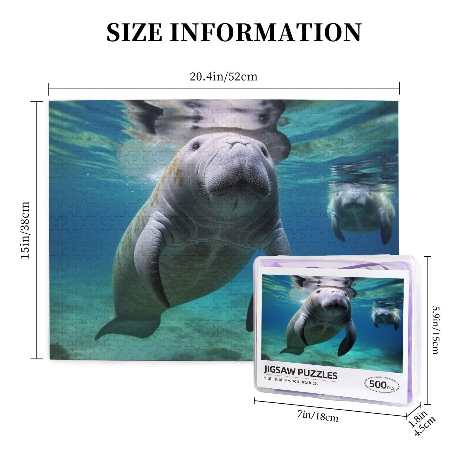 Amazon.com: Ocean Animal Manatee Puzzles 500 Pieces Personalized