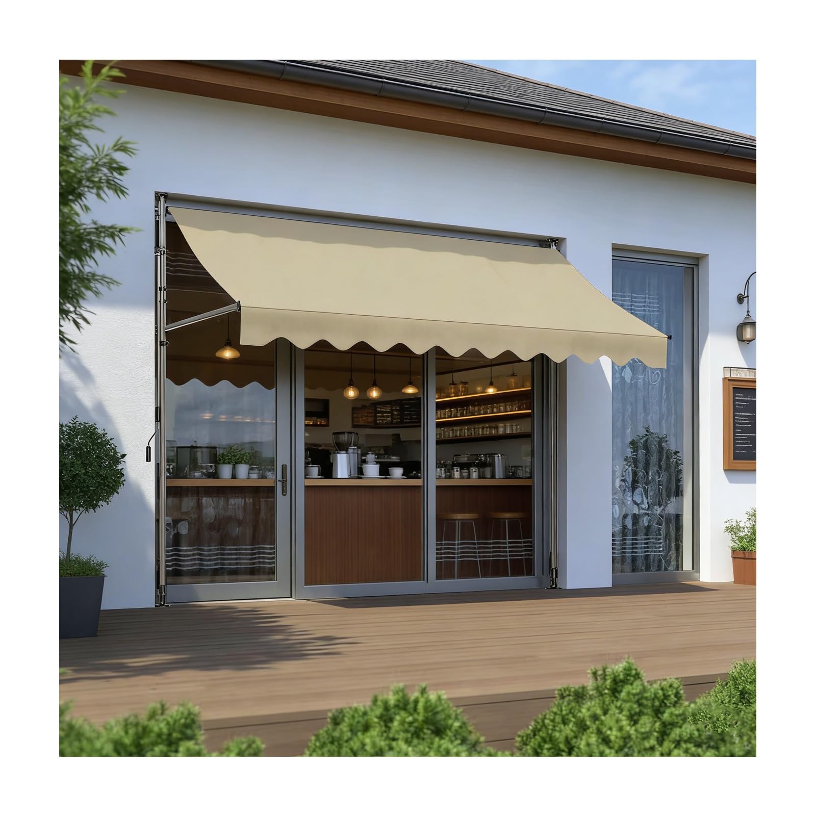 Toldo retráctil manual para patio toldo balcón ventana puerta y escaparate