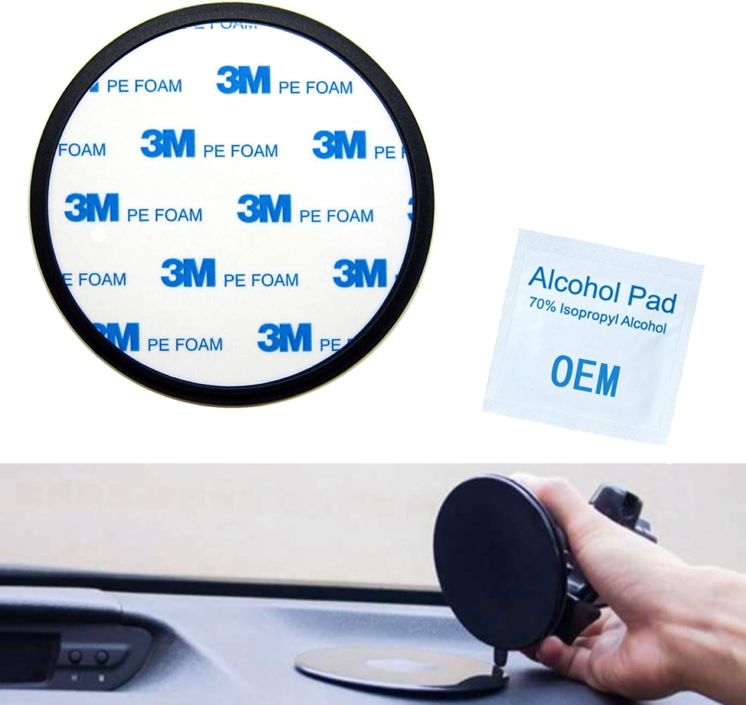 trueprove pack 70mm 3m flexible pe foam adhesive dashboard pad mounting disk for suction cup phone mount garmin gps suction mount 3 00 wide diam