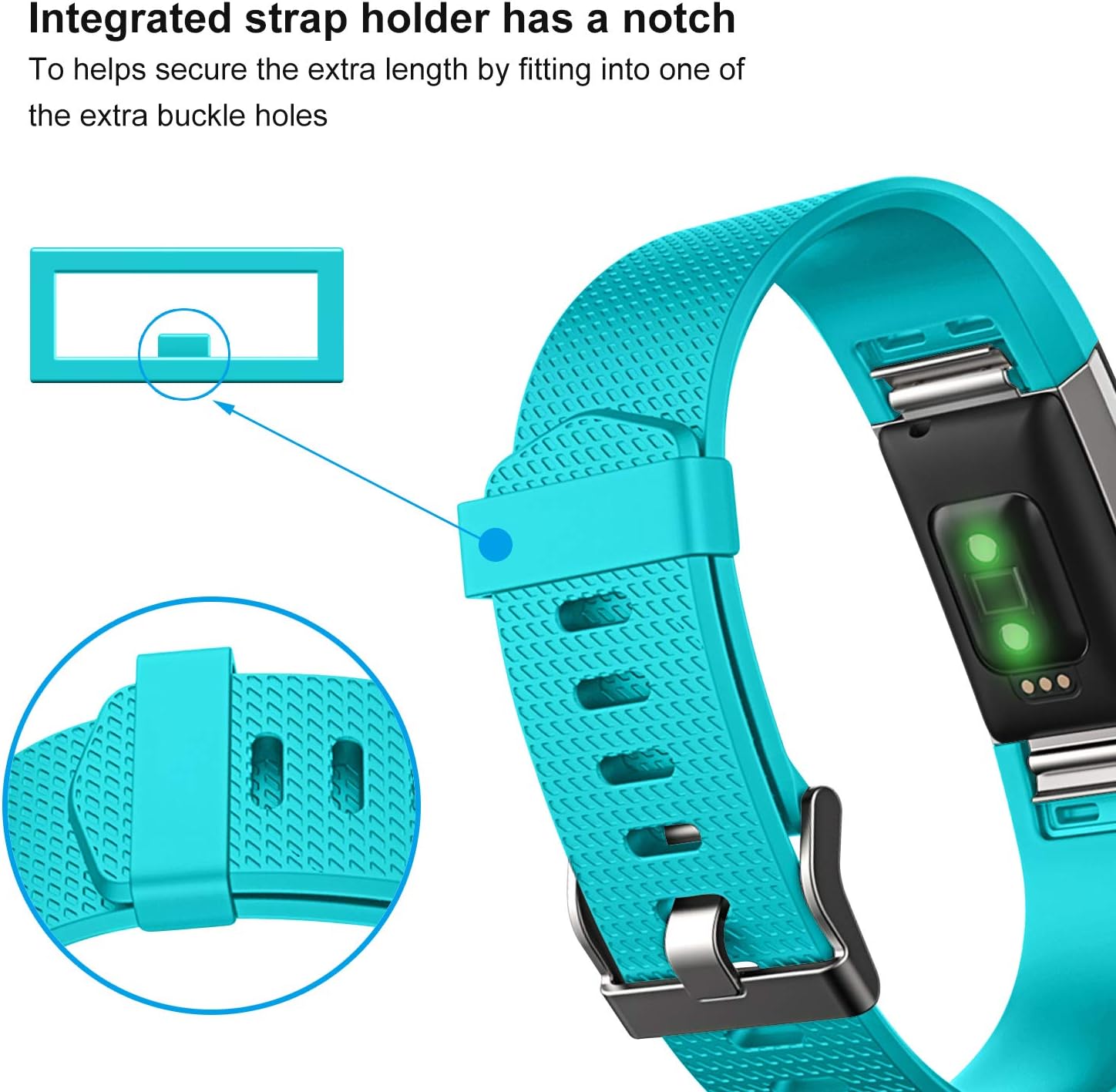 ZEROFIRE Compatible for Fitbit Charge 2, Replacement Adjustable Sport Bands for Charge 2 Heart Rate Fitness Wristbands, Women Men, Small and Large