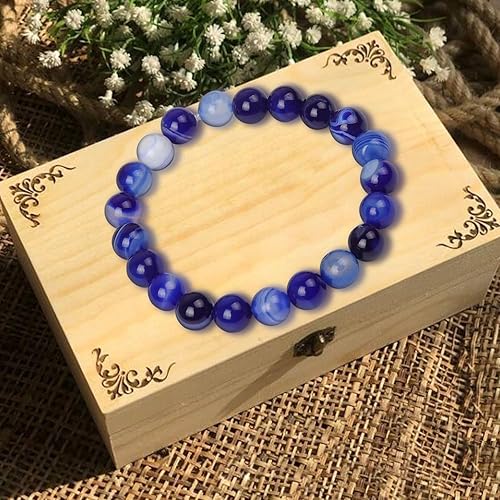 Miniatura 3 de 100 cuentas de piedra natural originales, cuentas redondas sueltas de Yholin con cordón elástico de cristal gratis para la fabricación de joyas