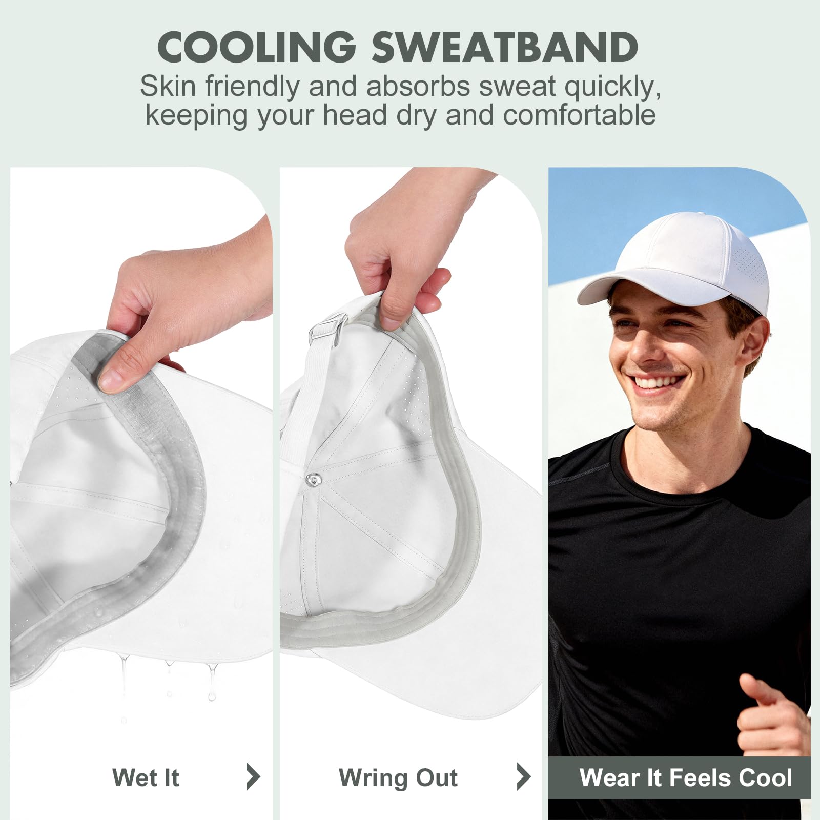 Sukeen Mens Baseball Cap - Adjustable Breathable Moisture-Wicking Hat for Golf Hiking Fishing Running Outdoor Daily - 5