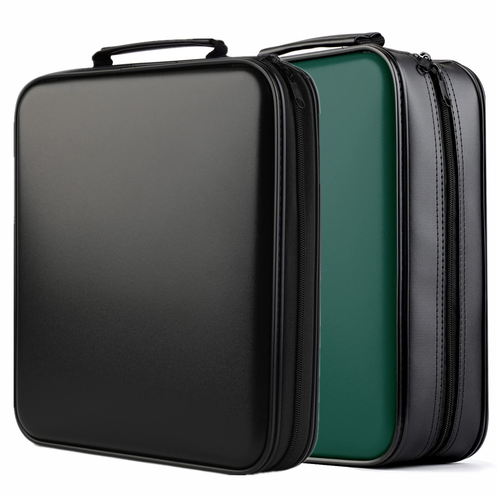 DVD Storage CD Case Holder:TIMCORR DVD Binder Protective CD Book Portable DVD Organizer-CD Wallet 160+320 Disc Holder Hard Plastic Movie Case Black Green CD Portfolio