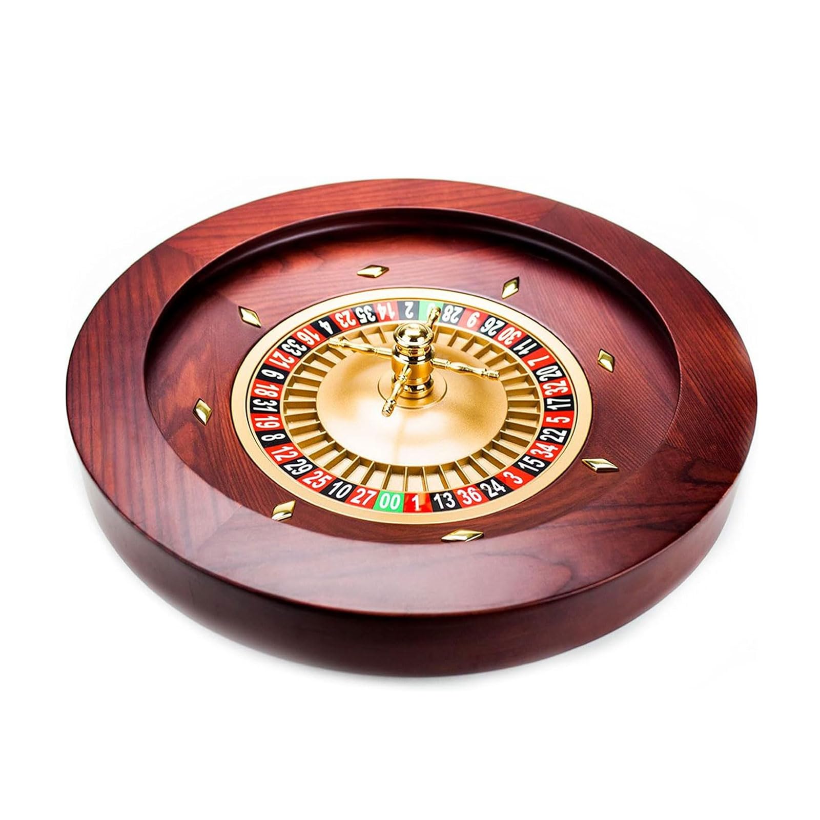 Juego de Ruedas de Ruleta Rusa de Madera con diseño de Doble Cero y rodamientos de precisión para la Noche de Juego Esencial