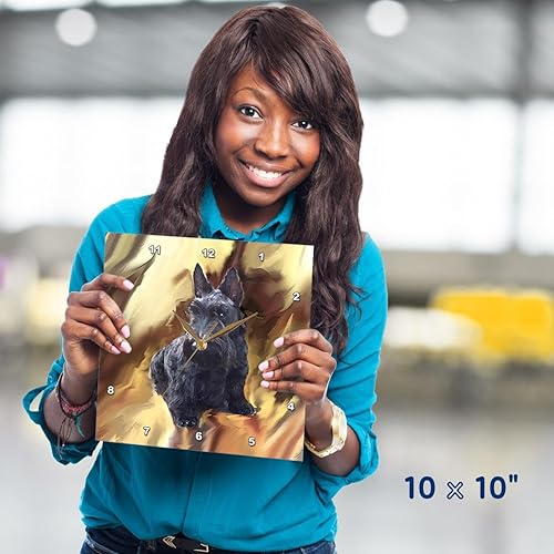 Miniatura 4 de 3dRose LLC Scottish Terrier - Reloj de pared (10.0 x 10.0in)