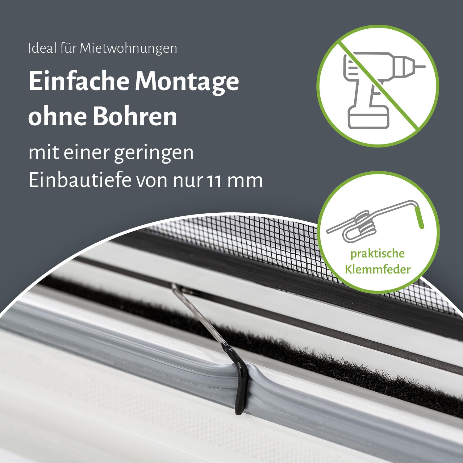 empasa Insektenschutz Fliegengitter Fenster MASTER SLIM Set Alurahmen Mückengitter als Selbstbausatz in 100 x 120 cm, verschiedene Sets und Farben, Farbe:braun, Größe:2er Set