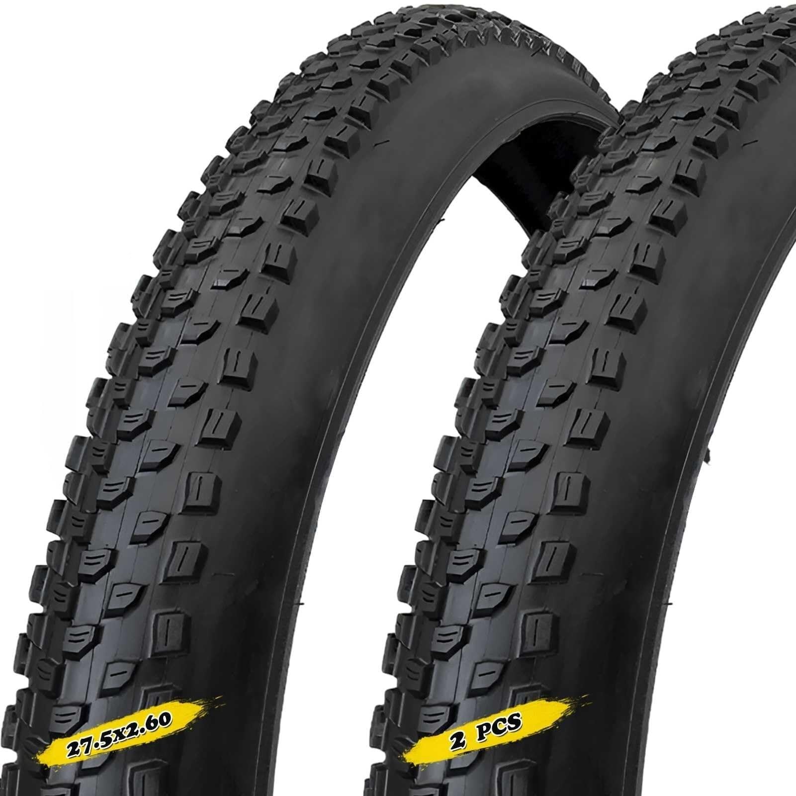 2pcs 27.5x2.6 Opona Rowerowa | 27.5 2.6 Opona Górskie do Terenu Trudnego | Odporna na Pęknięcia i Przebicia | Wytrzymała Opona do Jazdy po Lesie i Mieście