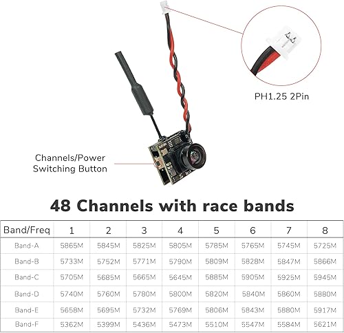 Miniatura 4 de Radiolink 5.8G 48CH Cámara inalámbrica de transmisión de imagen OSD para pantalla RC8X FPV, 800TVL 200mW FPV cámara para Radiolink F121 Mini Racing