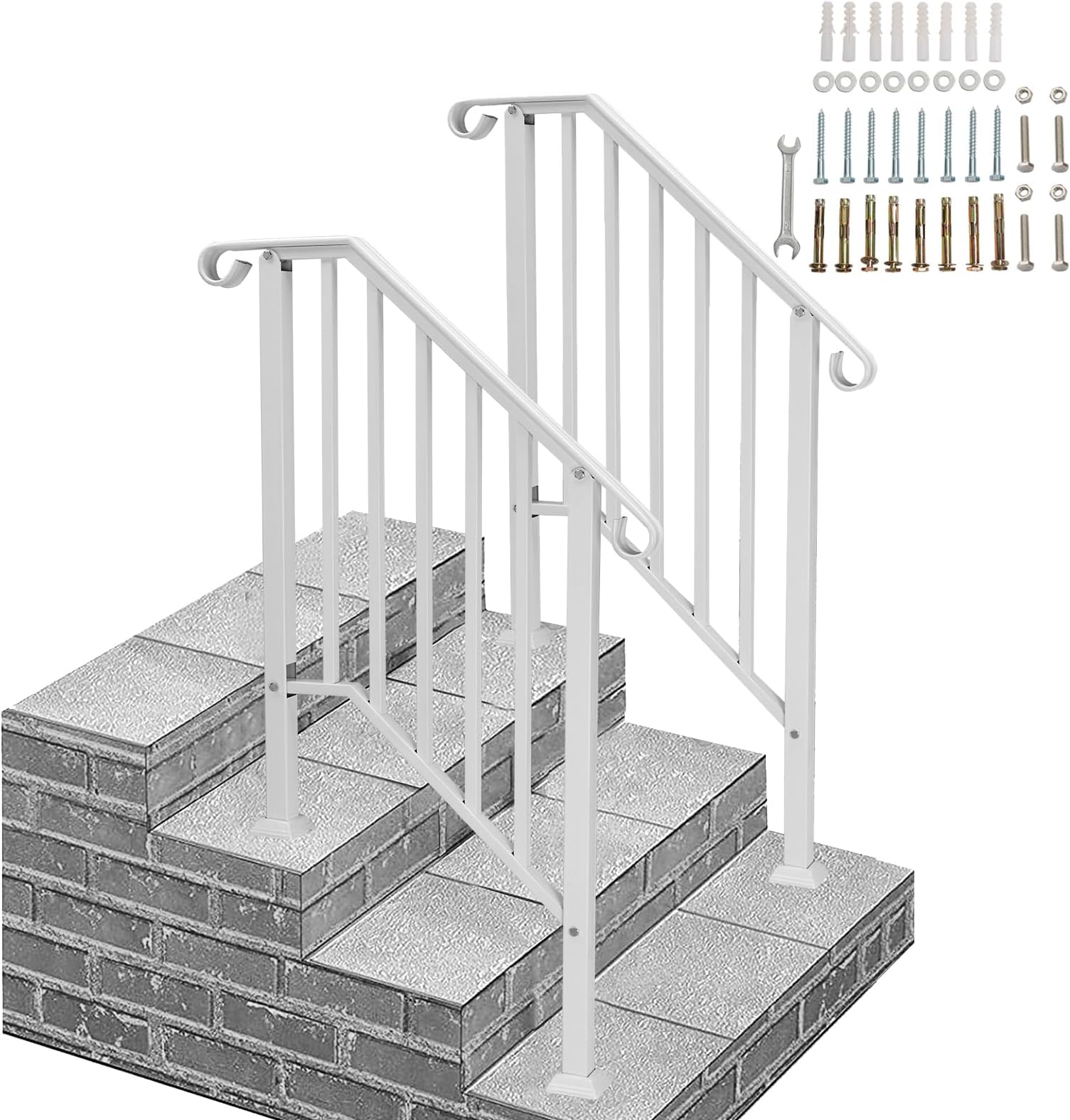Factory price direct sale outdoor 23 steps fits black wrought iron