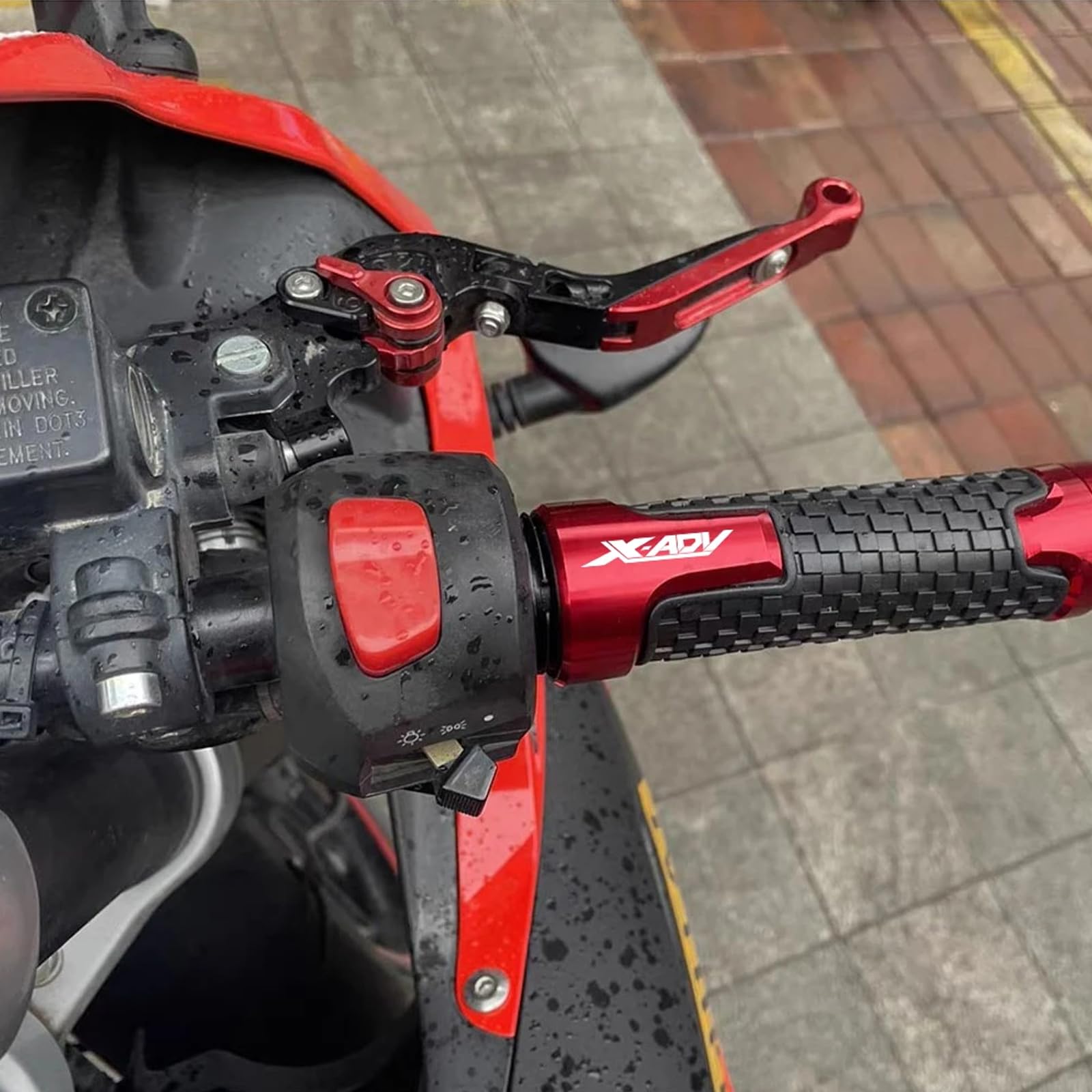 X-ADV 750 Moto Manubrio Manopole 22mm 7/8'' CNC Manillar Empuñadura per H&on-da XADV 750 2017 2018 2019 2020 2021 2022 2023 2024 - Rosso