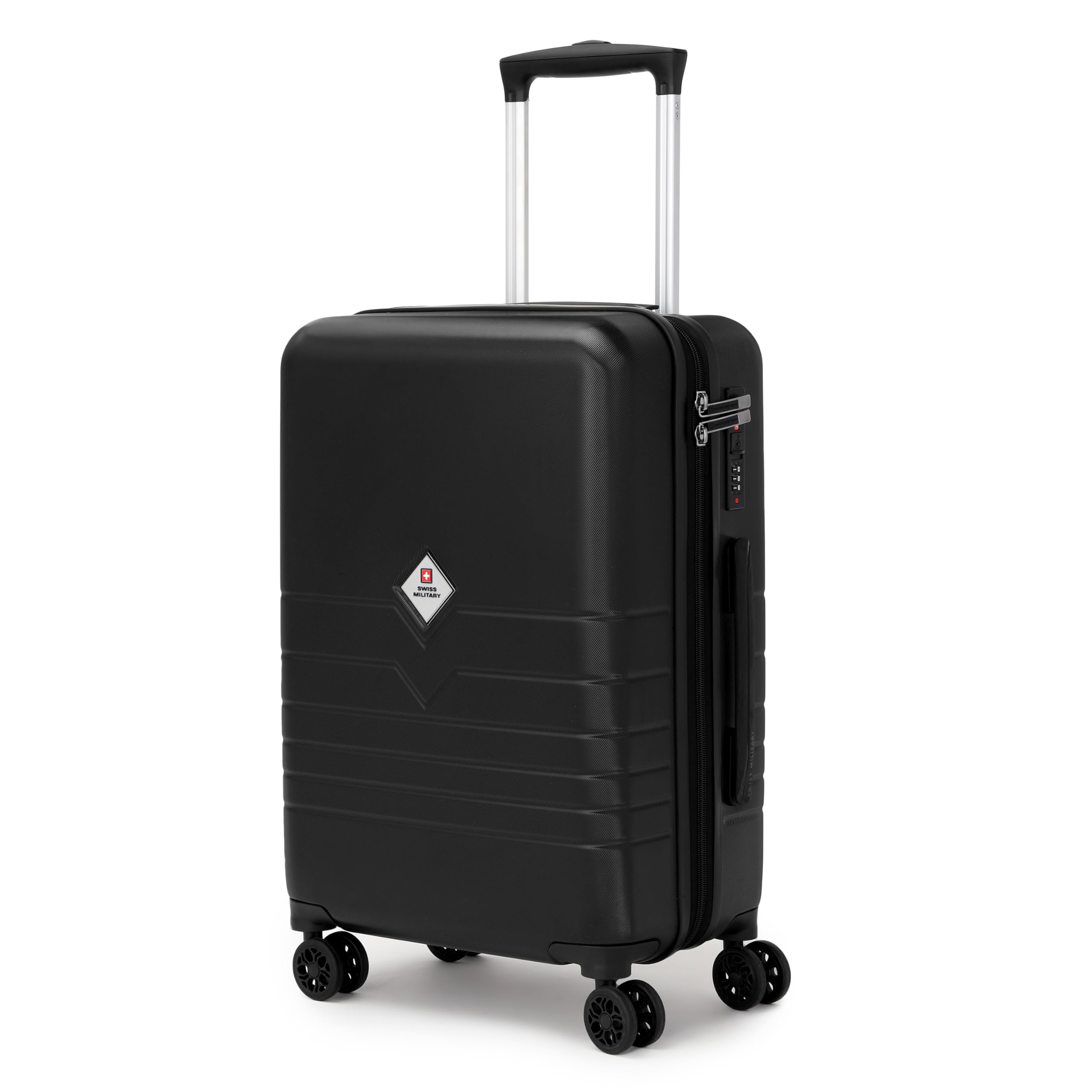 Arctic Elite Hard Shell Lightweight Suitcase, 55cm Small Cabin Trolley Bag with Premium Zipper, 360° Dual Spinner Wheels, Durable PC Luggage for Travel, Spacious Suitcase (Black) - 44L-image-10