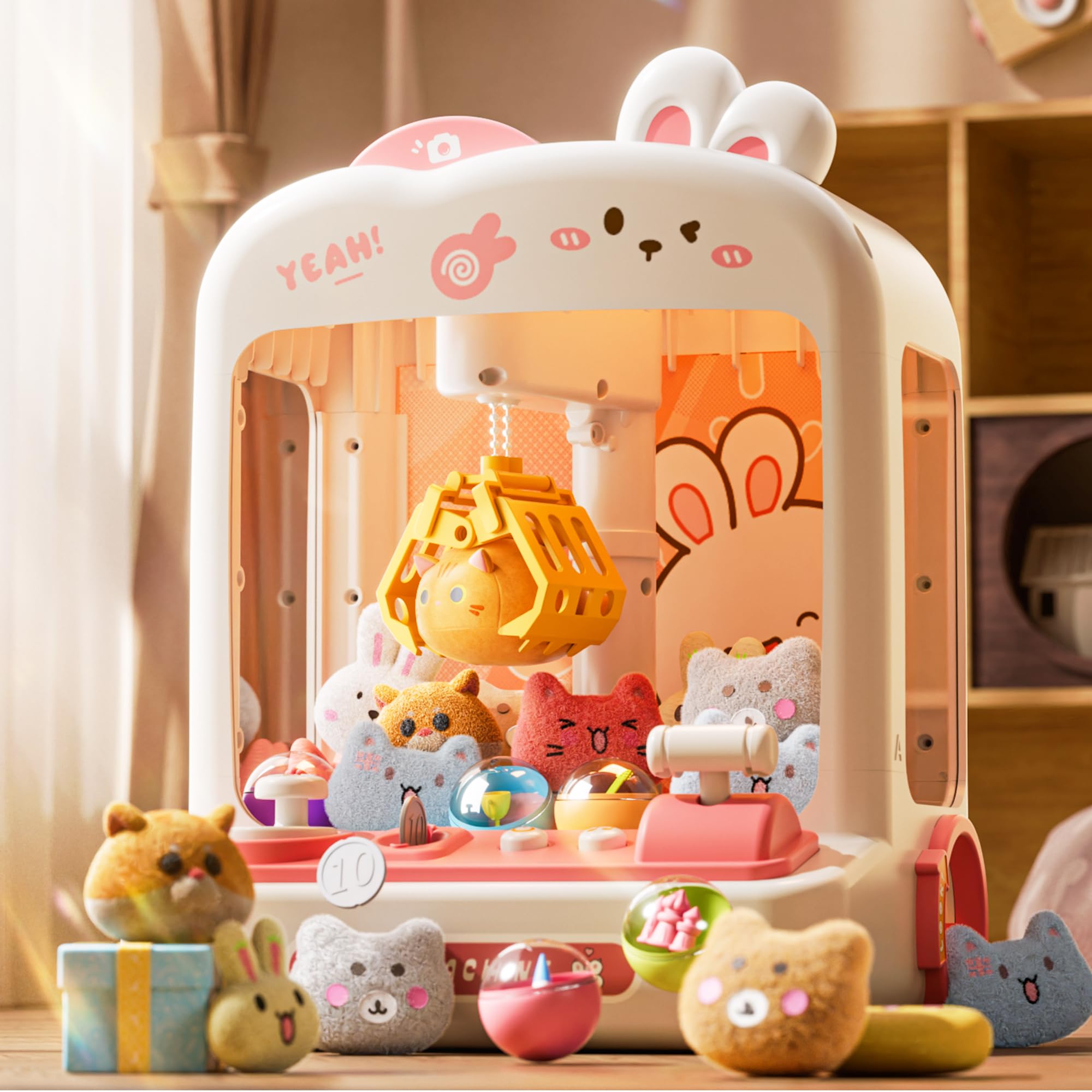 Amazon.com: AIQI 55 PCS Mini Claw Machine for Kids Bunny, Vending
