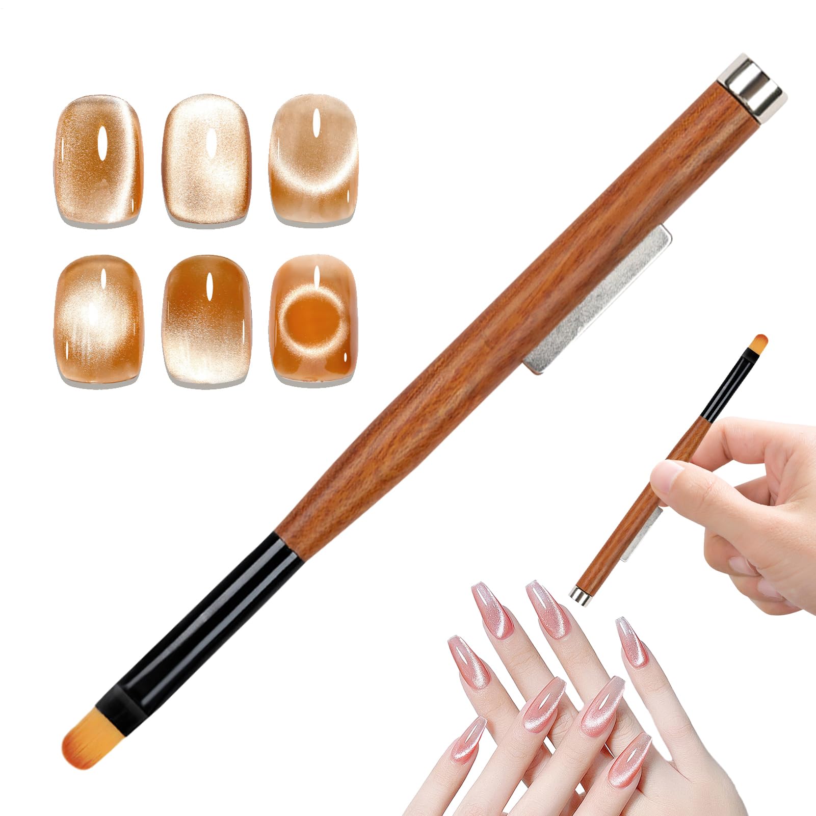 Acrylic Nail Brushes - Nail Dotting Tool,Double-Headed Pen Applicator Professional Polish Magnetic Supplies for Painting Tech Home Pedicure Salon