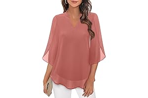 Elegant Ruffle V-Neck Chiffon Blouse Top for Women