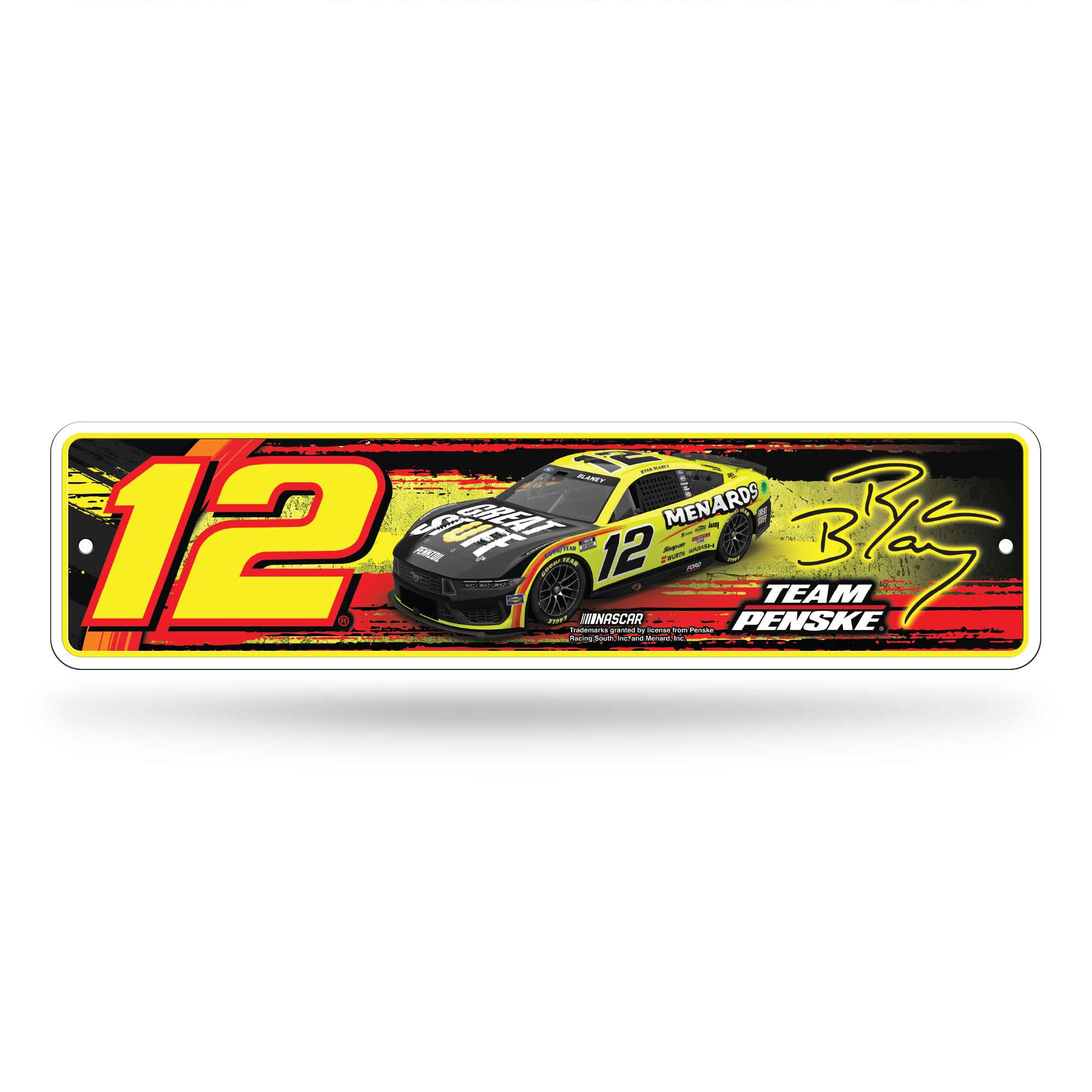 Rico Industries NASCAR Racing Metal Street Sign 4" x 15" Home Décor - Bedroom - Office - Man Cave