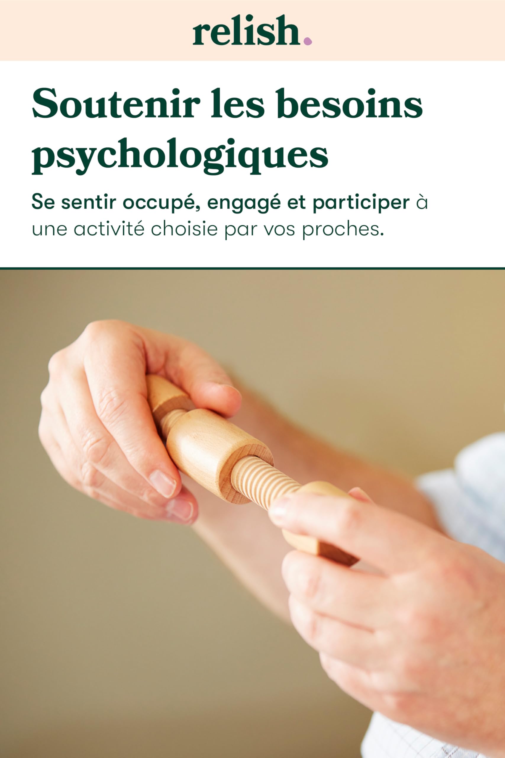 Relish - Fidget Toys, Fidget Widget Duopack Ensemble de jouets en bois - Produits sensoriels Alzheimer et démence, activités pour personnes âgées/personnes âgées