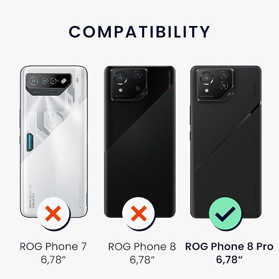 kwmobile Case for ASUS ROG Phone 8 Pro Case - Soft Cover - Shockproof TPU Material - Wireless Charging - Black Matte