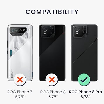 kwmobile Case for ASUS ROG Phone 8 Pro Case - Soft Cover - Shockproof TPU Material - Wireless Charging - Black Matte