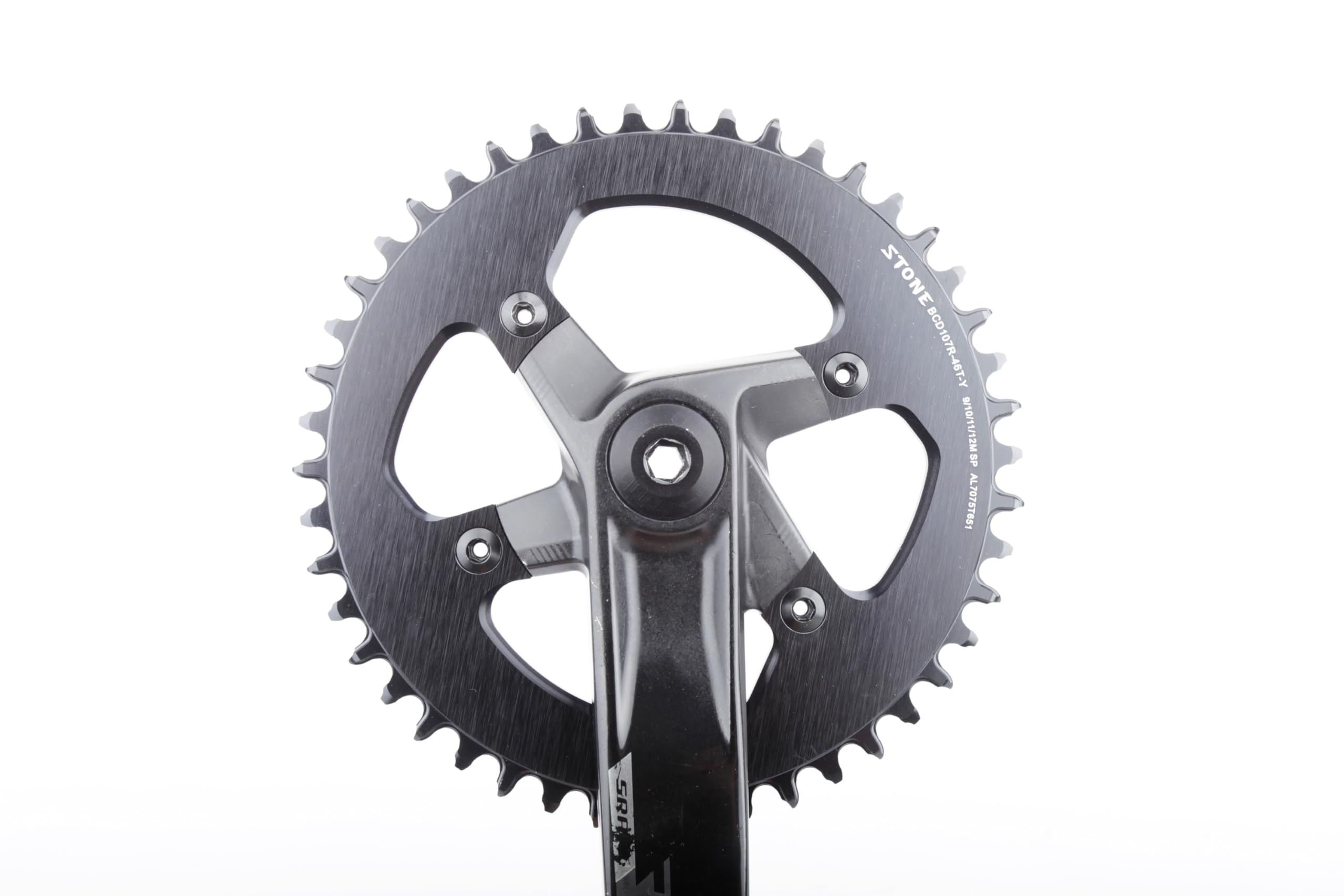 STONE Round Chainring Single Plate 107 BCD Compatible with SRAM Rival AXS Gravel Road Road CNC Aluminum 7075-T651 4 Arms 38T - Image 2