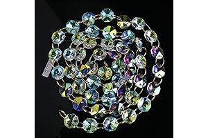 6FT AB-Color 14mm Octagon Beaded Crystal Chandelier Prisms Chain Hanging Decoration Garland