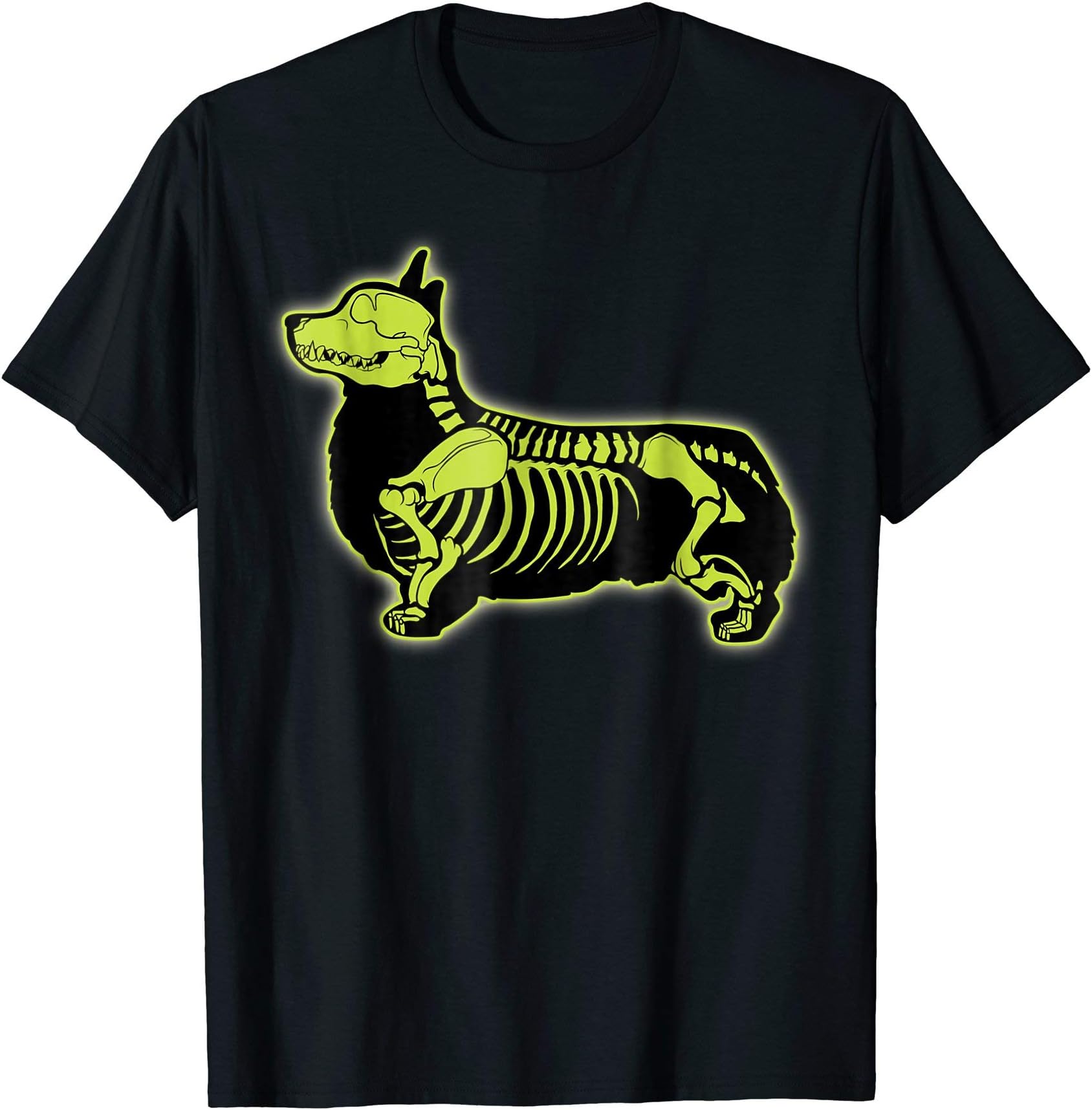 Lique CorgiCorgi Skeleton Halloween Men Women Dog Lovers Rib Cage X-ray T-Shirt