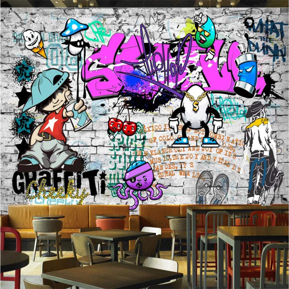Fotomurali Poster Gigante Soggiorno Poster Giganti Da Parete Carta Da Parati Personalizzata Murale Carta Da Parati Street Art Graffiti Hip-Hop Decorazione Della Parete Di Mattoni Carta Da Parati Dec