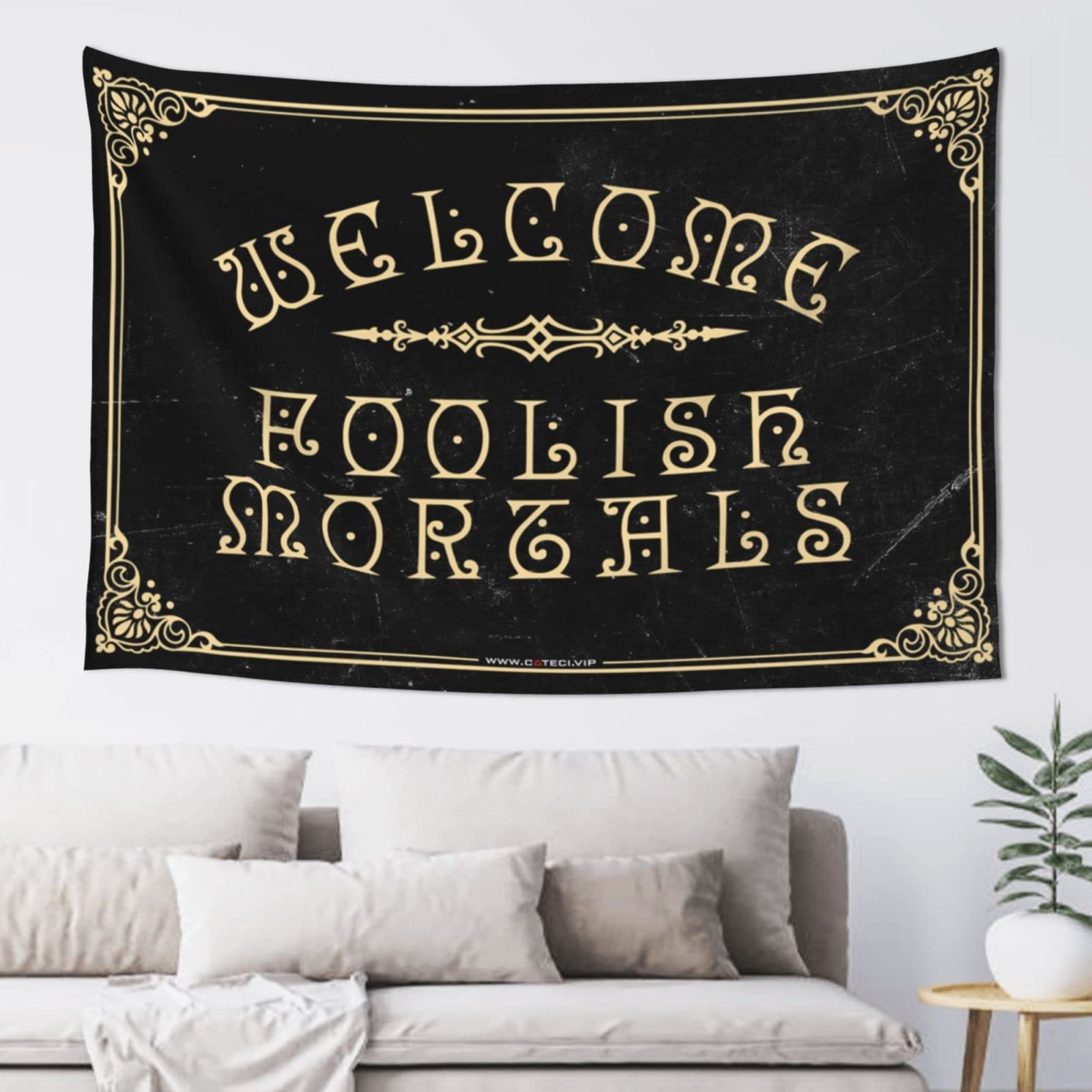 Dsocuiubos Stuff for Your Room Welcome Foolish Mortals Tapestry 1 Aesthetic Room Decor Beer Decorations for Man Cave (Size : 75X100CM)