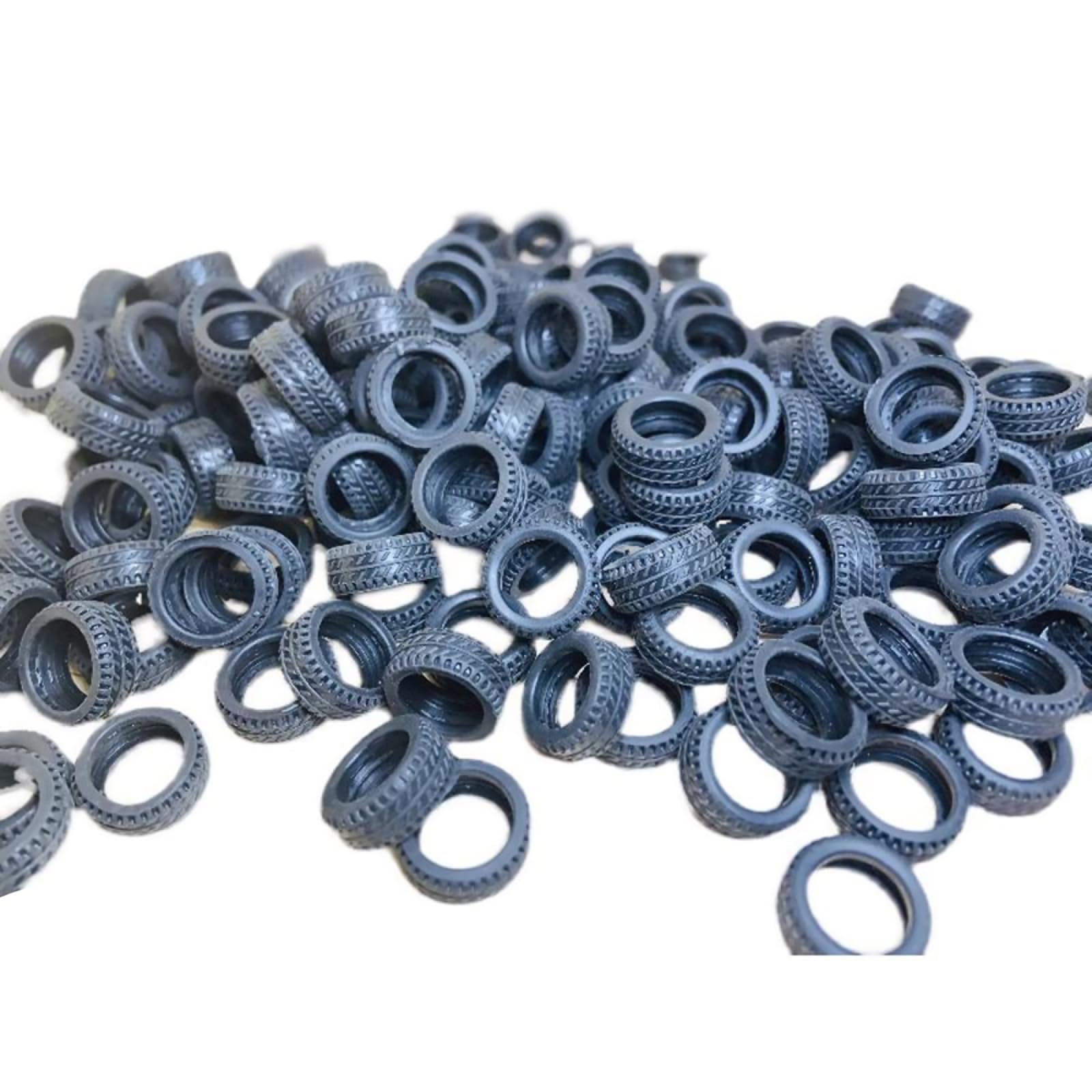 ZEZEFUFU 50 pièces 1/32 modèle de voiture mini pneus en caoutchouc accessoires de scène diamètre 20 mm roue en caoutchouc RC pièces de voiture