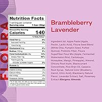 Vista 2 de Barras de fibra con sabor a fruta de mora y lavanda Floura – Barras de snack saludables bajas en calorías, altas en fibra, veganas, sin gluten ni