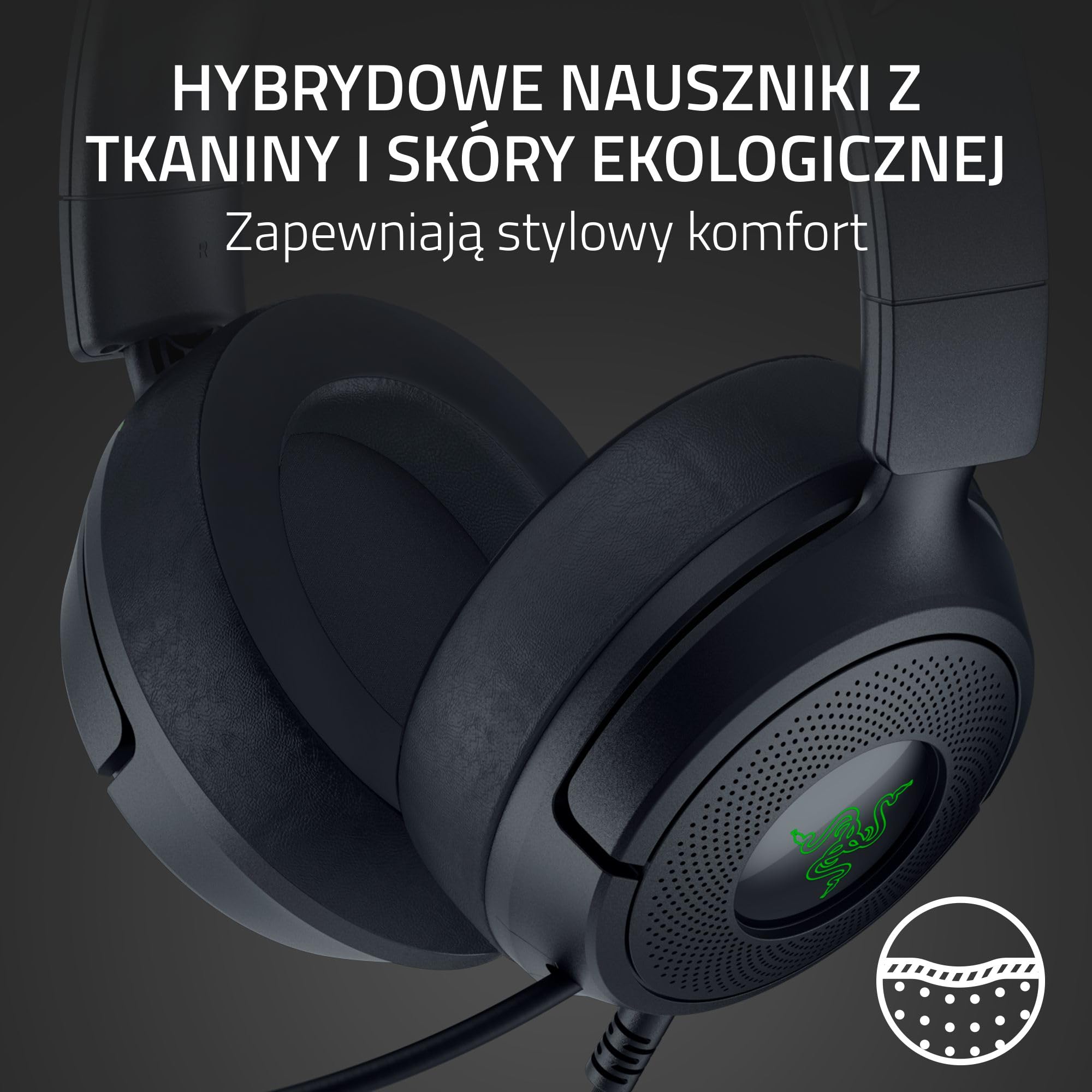 Razer Kraken Kitty V3 X - przewodowy zestaw słuchawkowy Kitty do gier - kultowe uszy Kitty - lekki, waży tylko 270g - mikrofon HyperClear Cardioid - przetworniki TriForce 40mm | Czarny