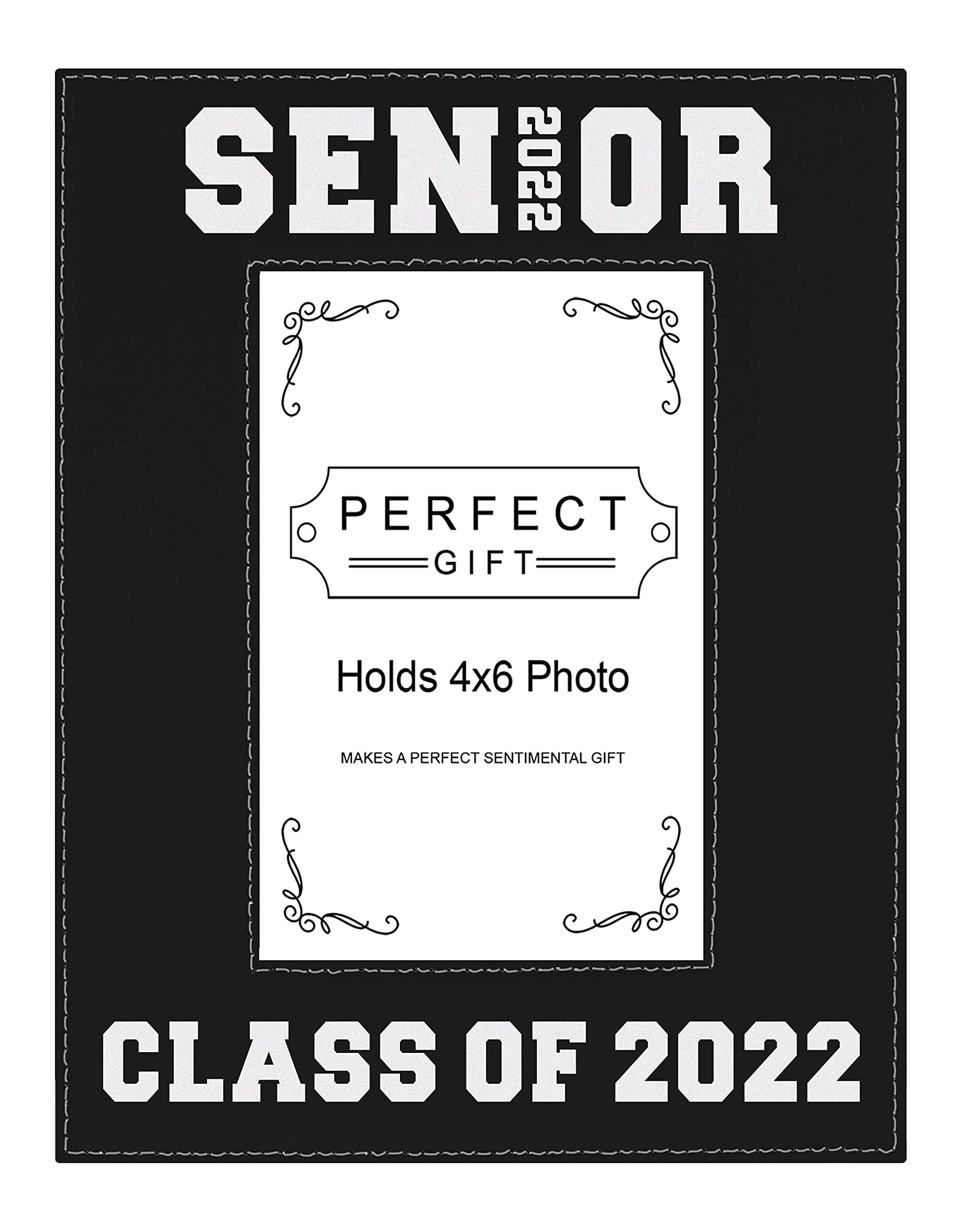 ThisWear High School Graduate Senior Class of 2025 4x6 Laser Engraved Leatherette Photo Frame Black