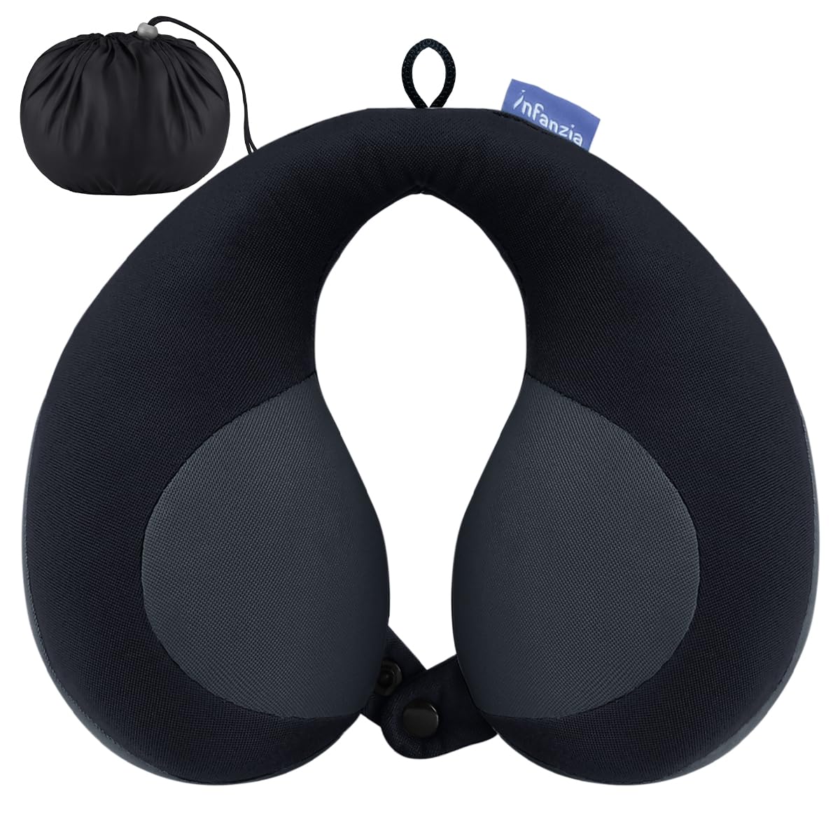 INFANZIA Kids Chin Supporting Travel Neck Pillow, Helps Support Head and Neck, Comfortably Designed for Head, Neck, and Chin Support - Ideal for Toddlers and Children,Black