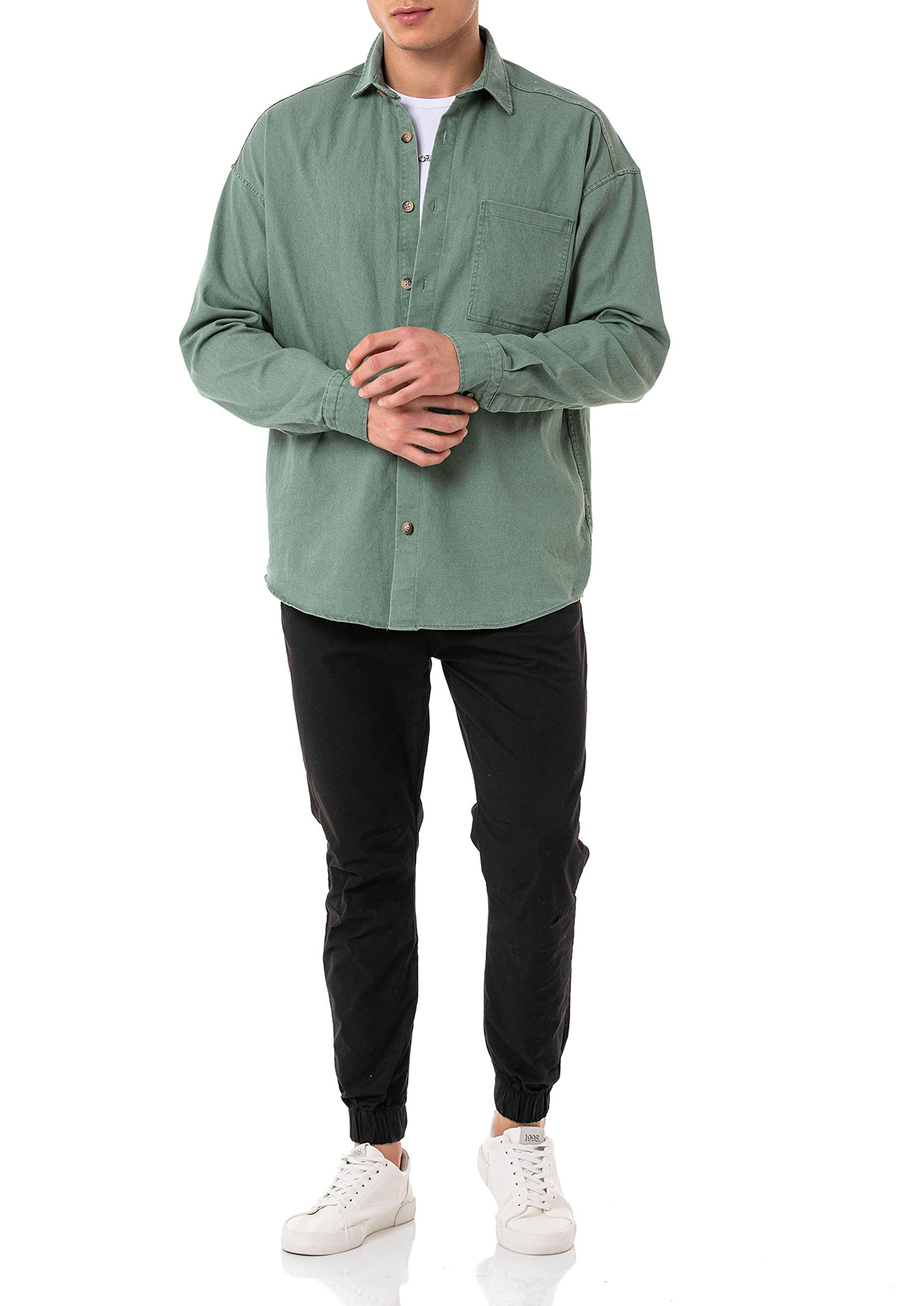 Redbridge Camicia jeans premium denim a maniche lunghe oversize