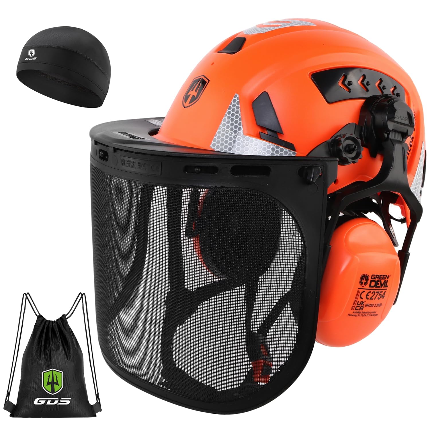 GREEN DEVIL VOLTEK Forest AIR Casque de protection forestier ABS pour postes de travail de haut niveau Certification EN12492 Conforme à la norme EN397 Absorption des chocs et résistance à la