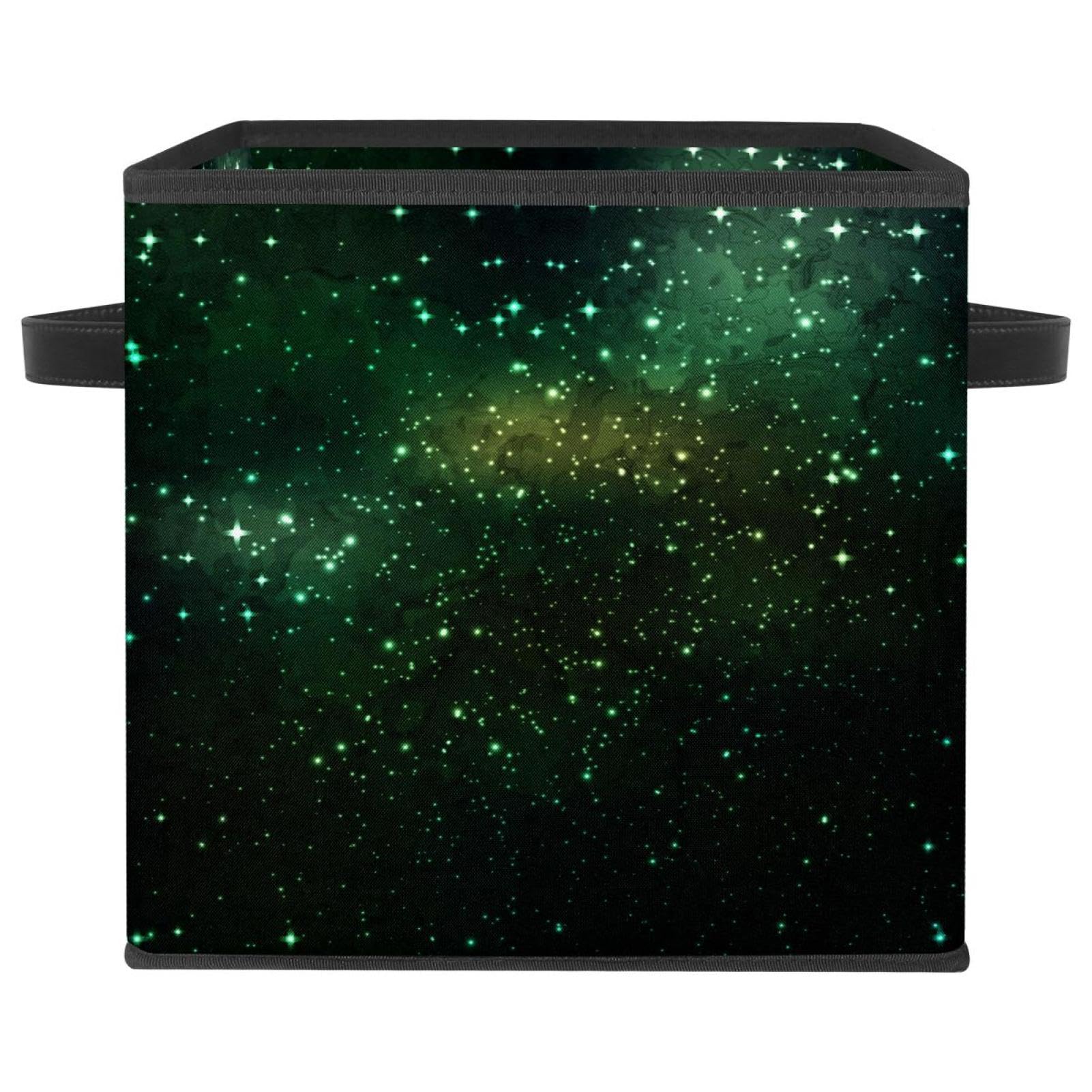 Boîte de rangement pliable Galaxia en tissu cube avec poignées pour vêtements et jouets