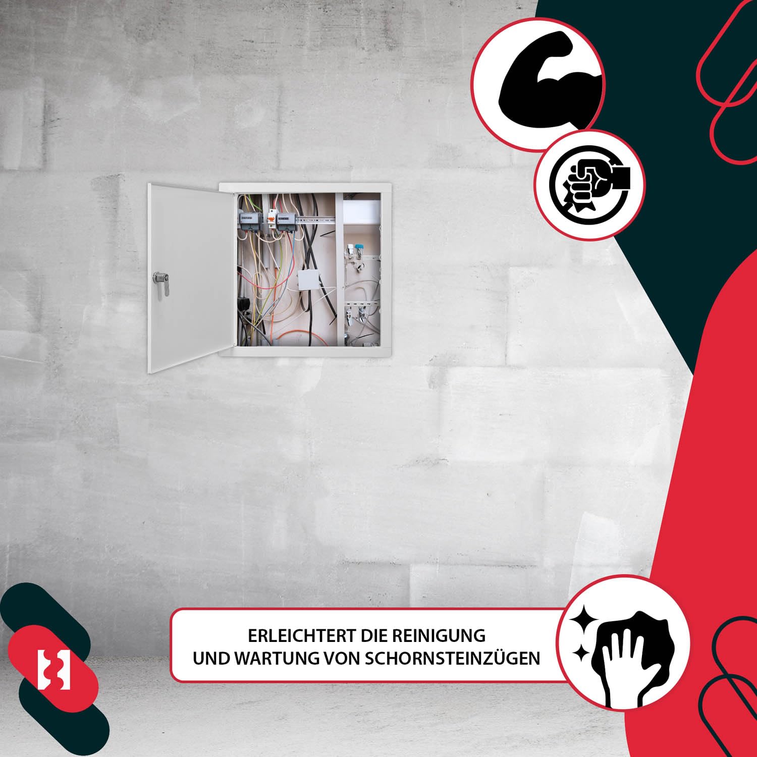 KOTARBAU® Sportello di ispezione 40 x 40 cm, per installazione a secco, porta di ispezione con serratura a chiave, scatola di sicurezza, a incasso, sportello di ispezione in acciaio zincato