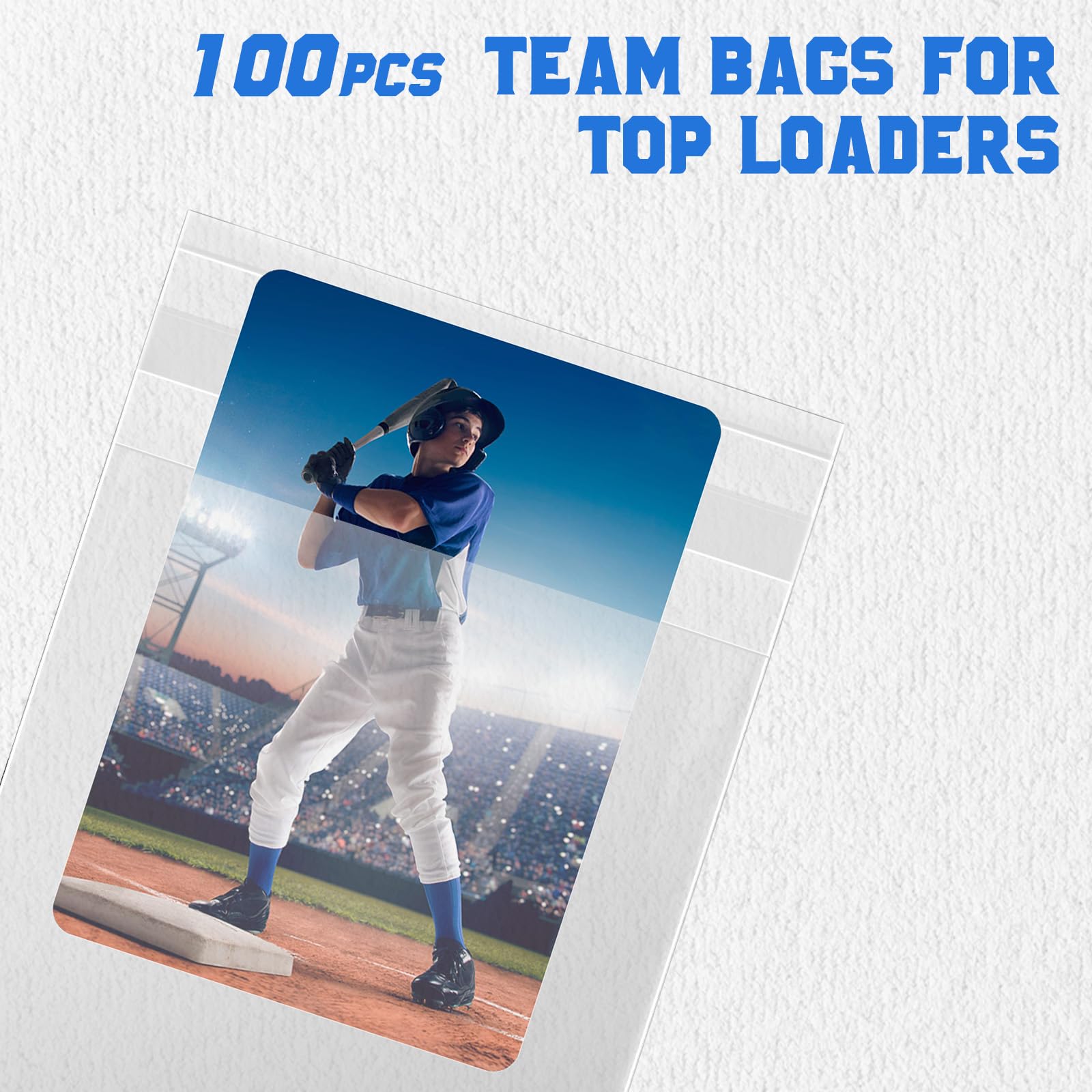 DEDC 100 Stück Kartenhüllen Team-Taschen für Sammelkarten, Team-Tasche passend für 3 x 4 Toploader für Sammelkarten, Versand, Sport, abgestufte Kartenhüllen (100 Stück)